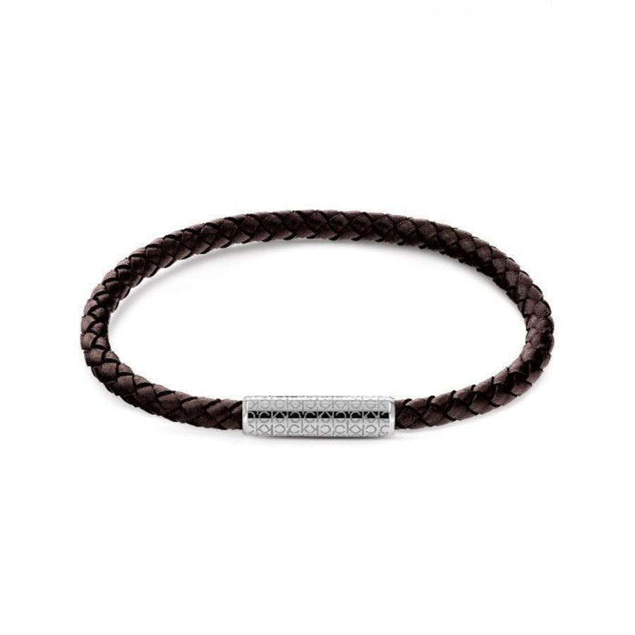 Calvin Klein Braided Bracelet 19,5cm læder brun - 35000102 - 35000102