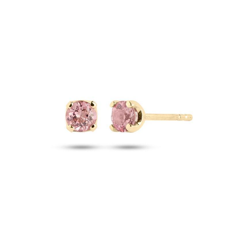 Carre Orestik i 10 karat guld med turmalin, ørestikker med pink sten i elegant design. Model TS4109-TR-PINK-1.