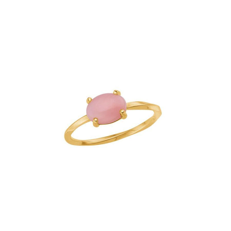 Carré Ring i 10 Karat Guld Med Pink Opal - TR4355PO-001
