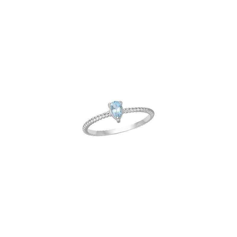 Carré sølv ring med blå topas - SR4288BT - SR4288BT-001