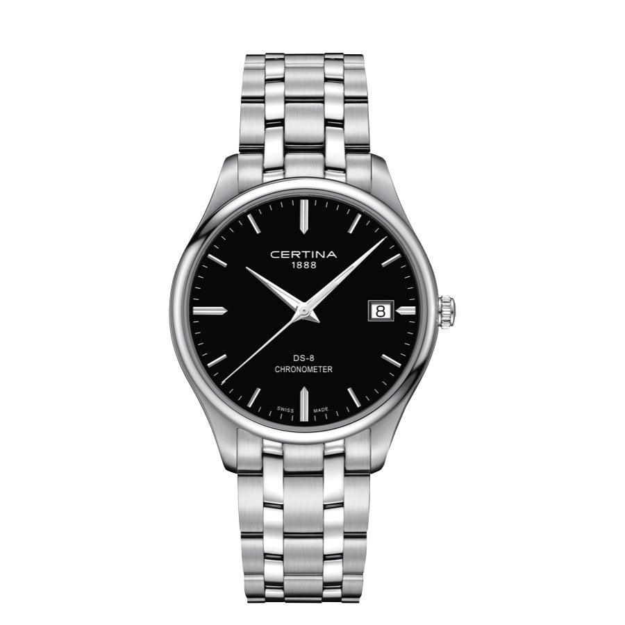 Certina DS-8 Herreur - Stållænke m. Sort Urskive - Herreur - C0334511105100