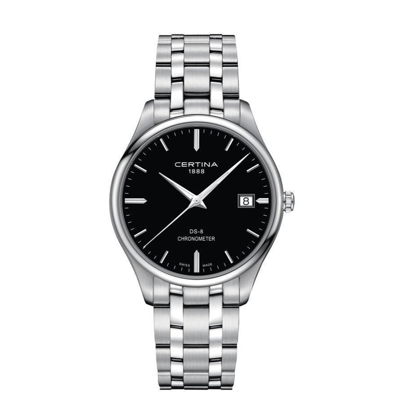 Certina DS-8 Herreur - Stållænke m. Sort Urskive - Herreur - C0334511105100