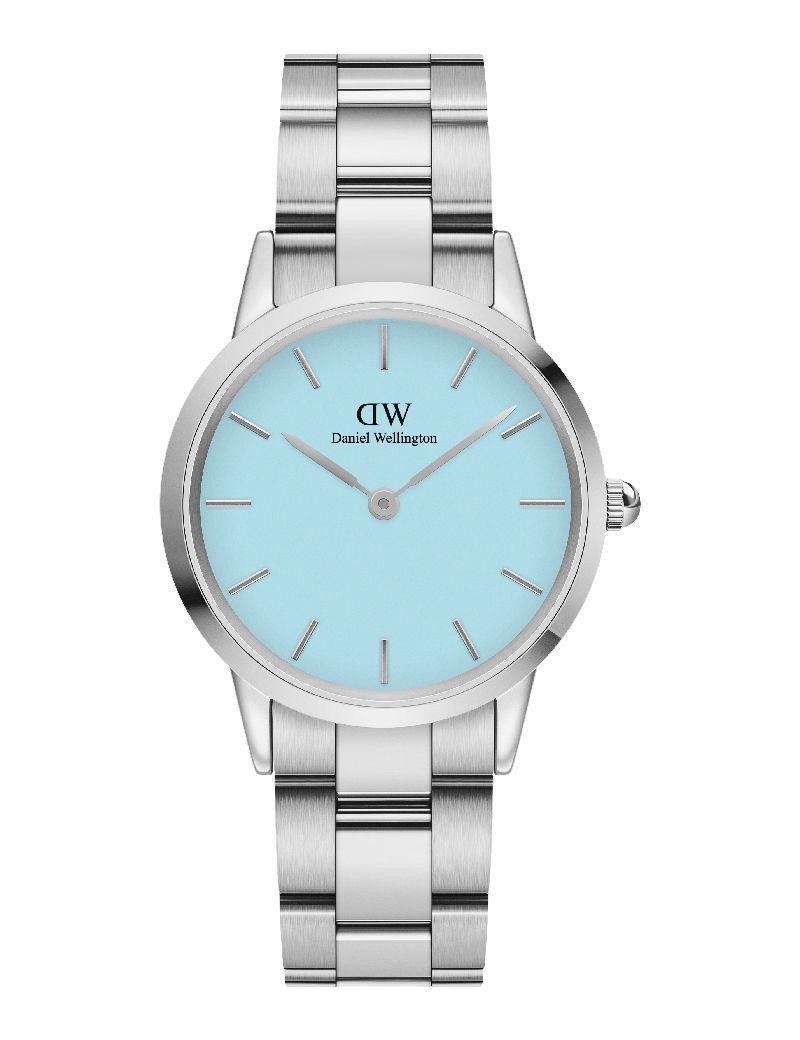 Daniel Wellington Iconic Link Capri Pastel Blue 32mm ur med stålrem og lyseblå urskive. Model ADW00100541-1.