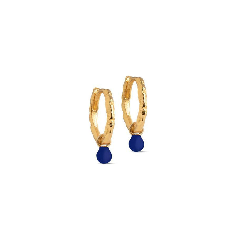 Enamel Belle Hoops Navy Blue - E245GM - E245GM-NavyBlue