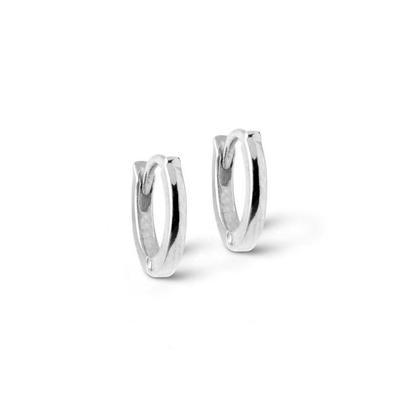 enamel classic solv hoops 6mm, blanke sølv øreringe i klassisk rund form, Model e175s-e175s-1