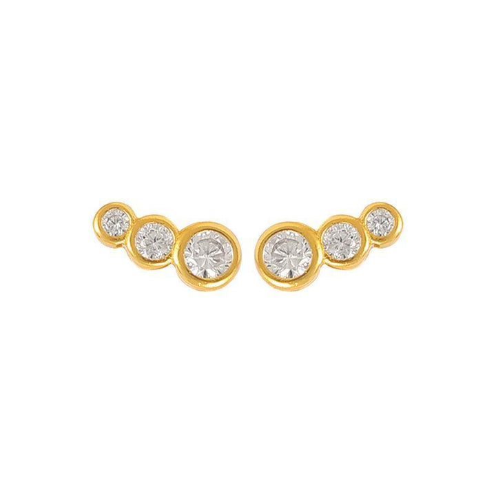 Hultquist Copenhagen Lucian White øreringe med fire hvide sten i forgyldt design. Model S08176G-W-1.