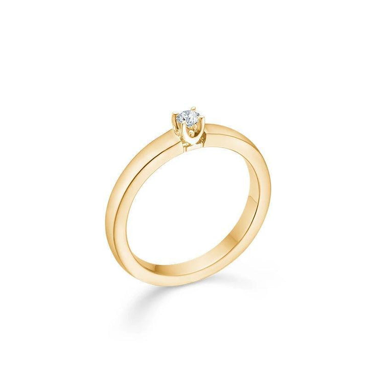 Mads Z 14 kt Crown alliancering diamant 0.09 ct viser en elegant guldring med rund brillant, Model 1541891-001.