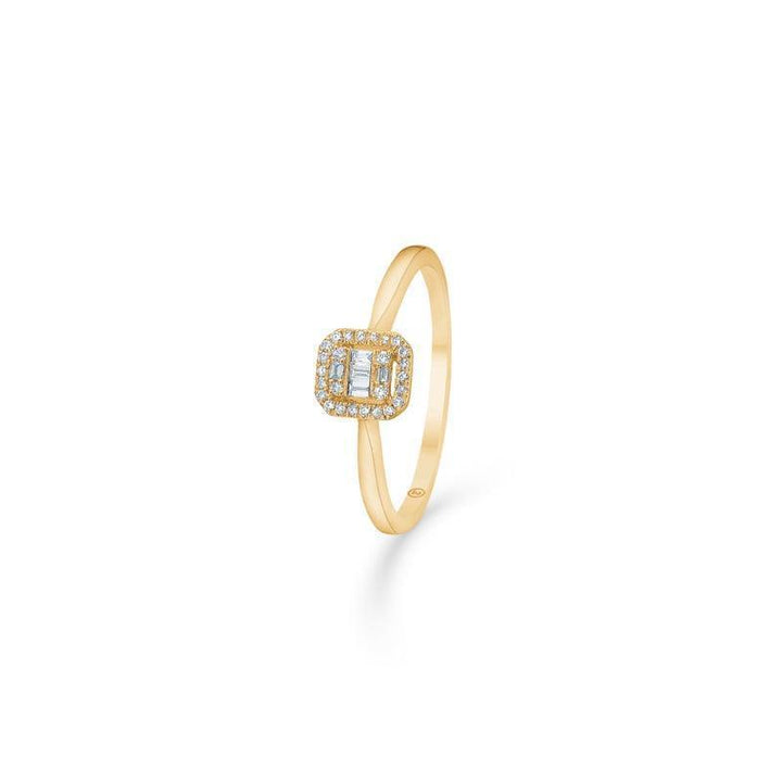 Mads Z 14 kt. Elizabeth Diamant Ring 0.09 ct. elegant guldring med firkantet diamanthoved, Model 1541030-001
