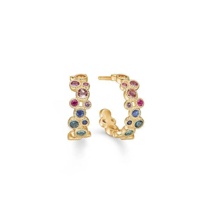 Mads Z 14 kt. Luxury Rainbow Creoler m. Ædelsten - Øreringe - 1514065