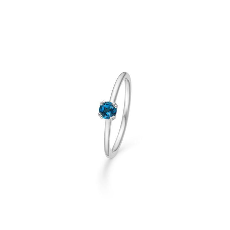 Mads Z Poetry Solitaire Sølv Ring London Blue Topas - 2146051-001