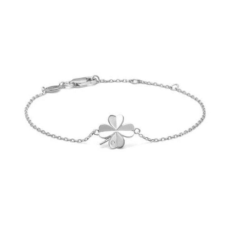 Mads Z Clover armbånd i sølv med kløver vedhæng, forside, model 13074