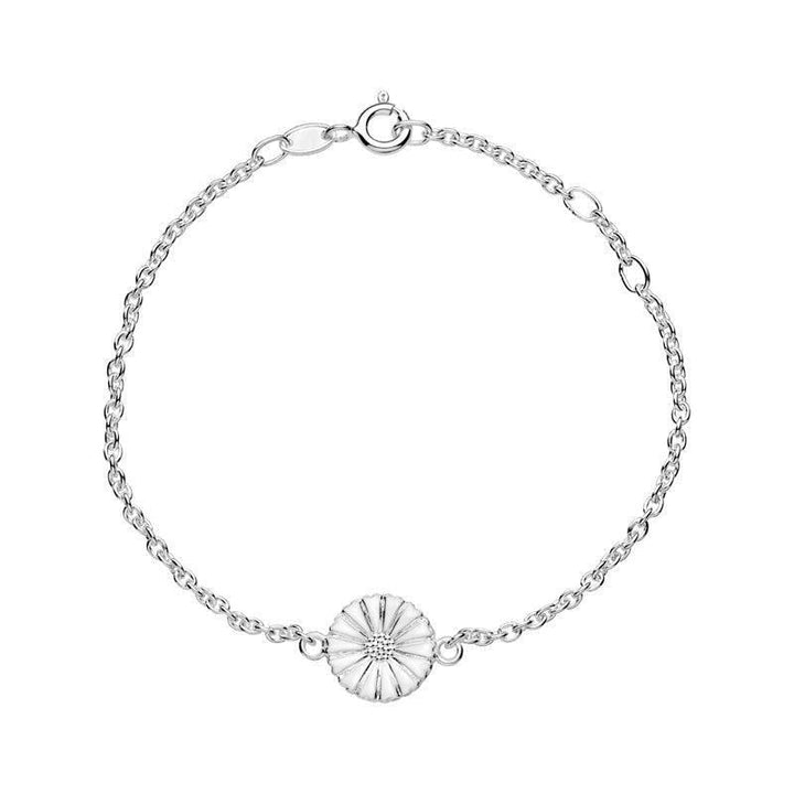 Marguerit sølv armbånd med margueritblomst detalje i midten, enkel og elegant stil. Model 9015030-H