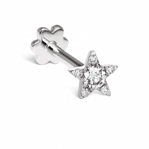 MARIA TASH 4.5mm Diamond Star Threaded Stud 18kt hvidguld - XSTAR45D-W-001