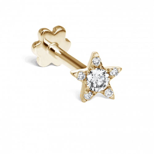 MARIA TASH 4.5mm Diamond Star Threaded Stud 18kt - XSTAR45D-001