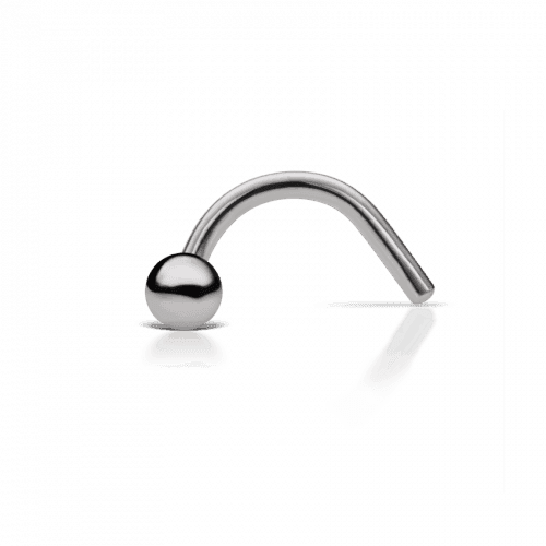 Maria Tash Næsepiercing 2mm Dome 14kt hvidguld, minimalistisk næsesmykke i blankt guld. Model NDM2-W-1.