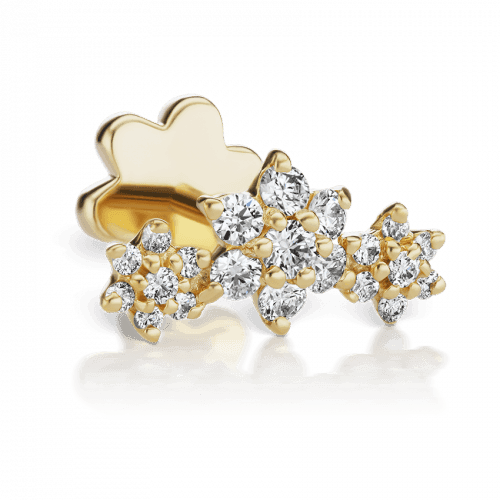 MARIA TASH Three Flower Garland Diamond Stud Earring 18k - XC3FLD-002
