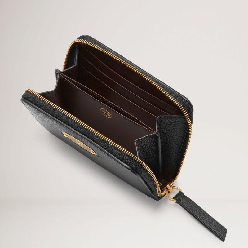 Mulberry Pung - Small Plaque Zip Around Purse Classic Grain Black - Plaque - RL5680/013A100