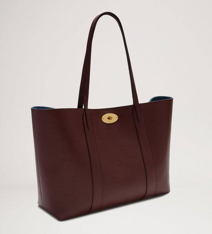 Mulberry Taske Bayswater Tote Burgundy i glat læder med guldfarvet spænde, Model HH4589/205K536