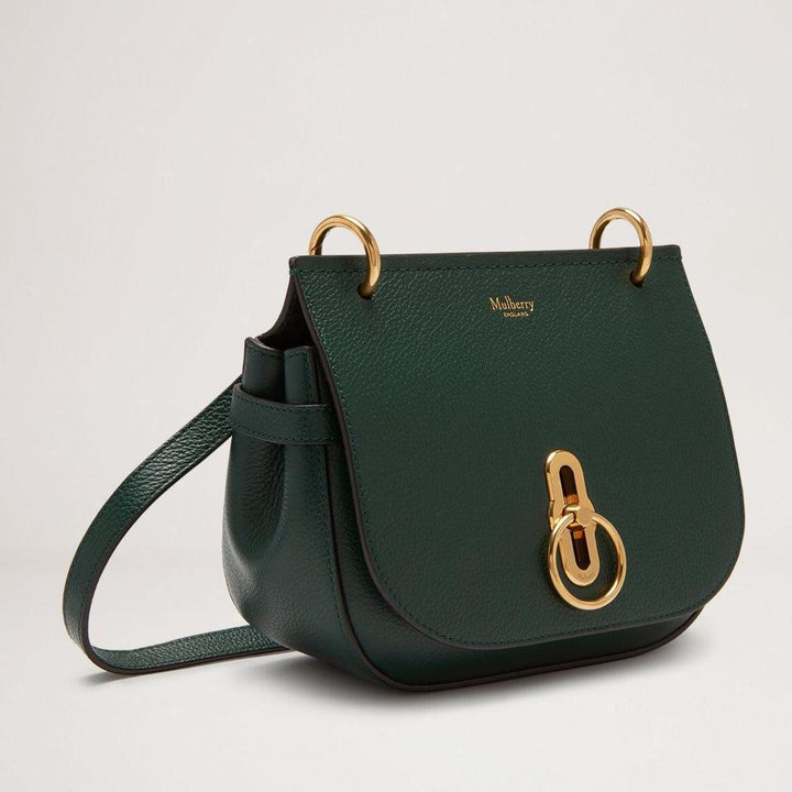 mulberry-taske-small-amberley-satchel-mulberry-green i mørkegrønt læder med gulddetaljer, Model HH4966205Q633