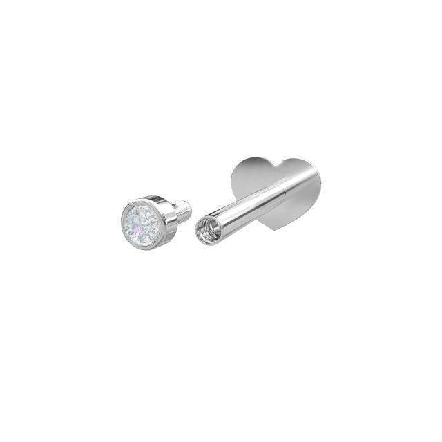 Nordahl sølv piercing m/1 zirkonia viser et elegant sølvsmykke med klar sten, Model 314008cz9