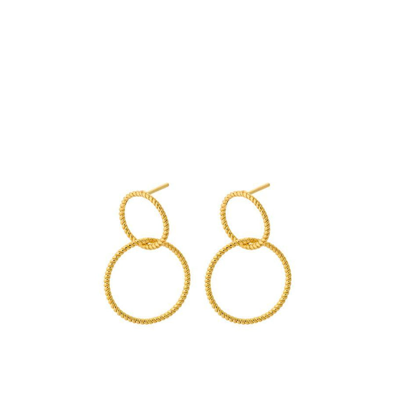 Pernille Corydon Double Twisted Earrings sølvforgyldte - E-228-GP - E-228-GP