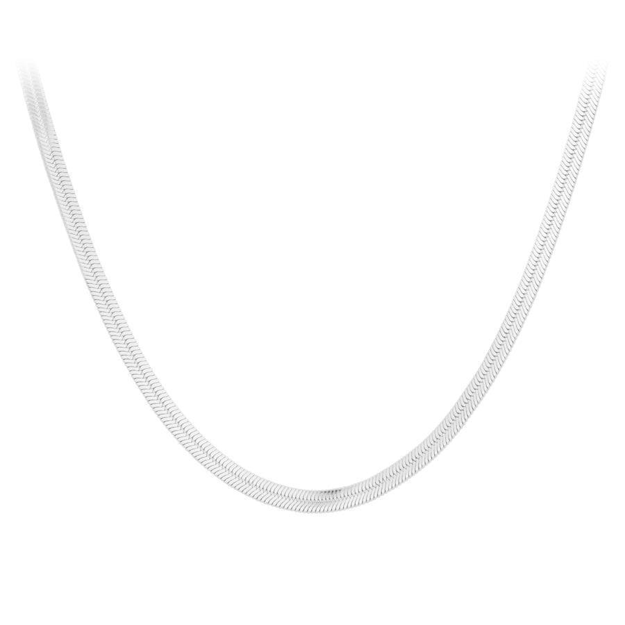 Pernille Corydon Thelma Necklace, sølvfarvet kæde i elegant, glat design. Model N-698-S-1.