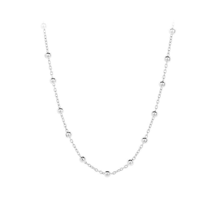 Pernille Corydon Vega Necklace Sølv, elegant sølvkæde med små kugler i minimalistisk design. Model N-718-S.