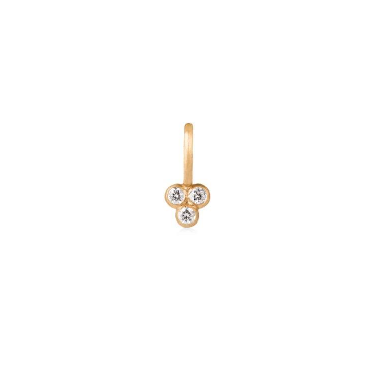 RO Copenhagen 18kt Orbit Dot Diamant Vedhæng i mat guld med tre diamanter, Model 96715-1.