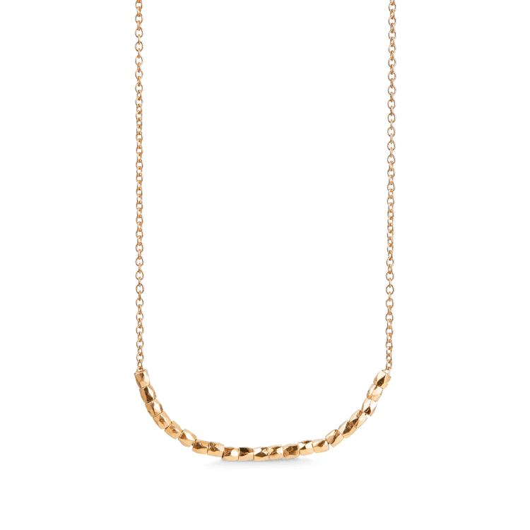 ro copenhagen 18kt rock beads me halskaede, halskæde i blankt 18 karat guld med facetslebne perler. Model 93321-1