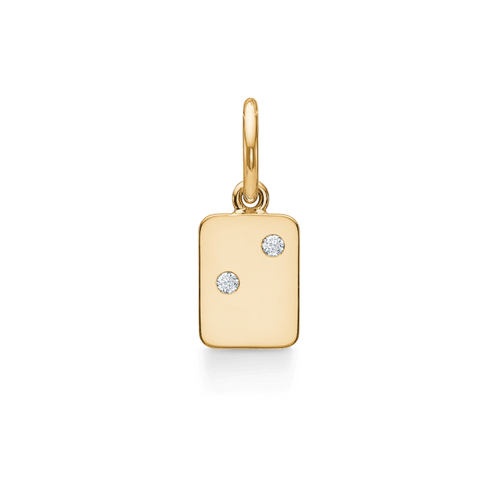 RO Copenhagen My Secret A/W Bogstavs Vedhæng i blankt guld med to diamanter, Model 102P0-009-19