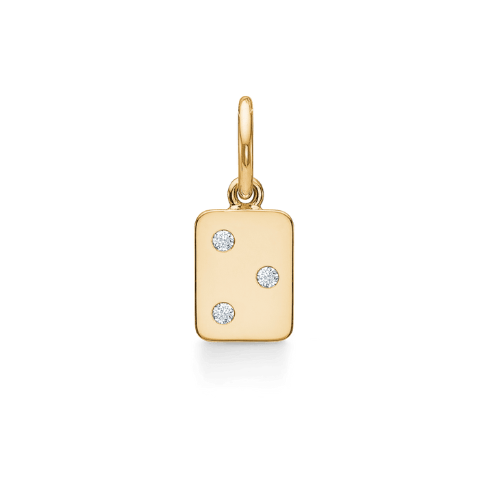 Ro Copenhagen My Secret A/W bogstavs vedhæng i blankt guld med fire diamanter, Model 102P0-015-25