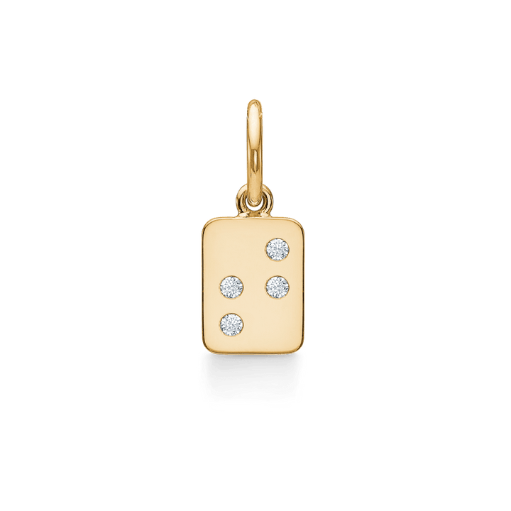 RO Copenhagen My Secret A/W Bogstavs vedhæng i blankt guld med fem diamanter, Model 102P0-019-29.