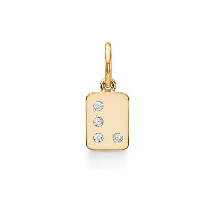 Ro Copenhagen My Secret A/W Bogstavs Vedhæng i blankt guld med fire klare diamanter, Model 102P0-021-31